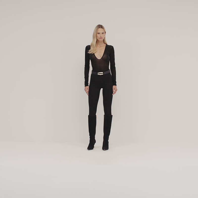Thalassa Velvet Mesh Bodysuit