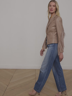 Vashti Fringed Leather Blazer blazer L'AGENCE
