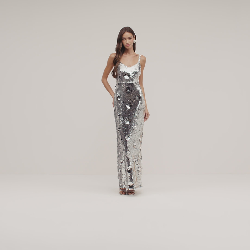 Abito lungo con paillettes Karma