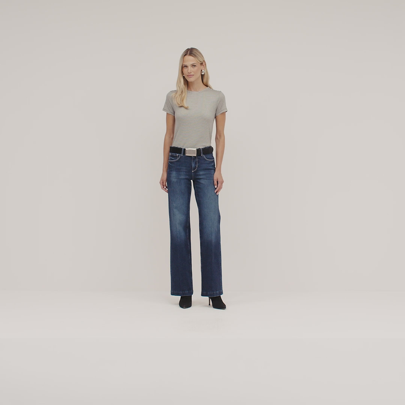 Jeans Joanne a vita bassa e gamba ampia