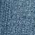 Close-up of blue knitted fabric, showing detailed texture and pattern of the yarn stitches.