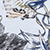 Abstract artwork featuring dynamic brushstrokes in blue, black, and gold on a white background, creating a sense of movement and layered texture.