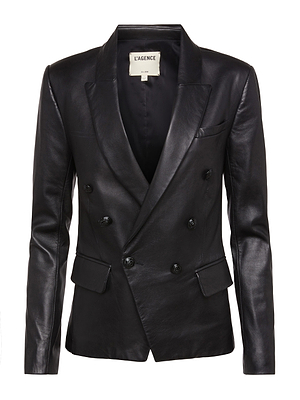 Kenzie Leather Blazer blazer L'AGENCE   