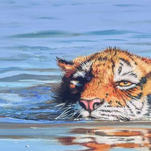 Tiger Cub In Water