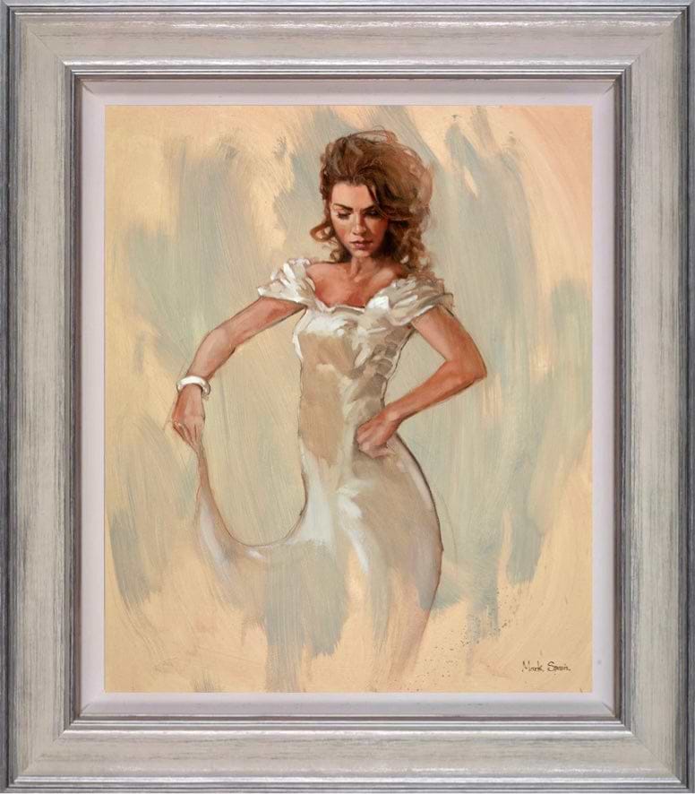 Satin Dress Study On Blue