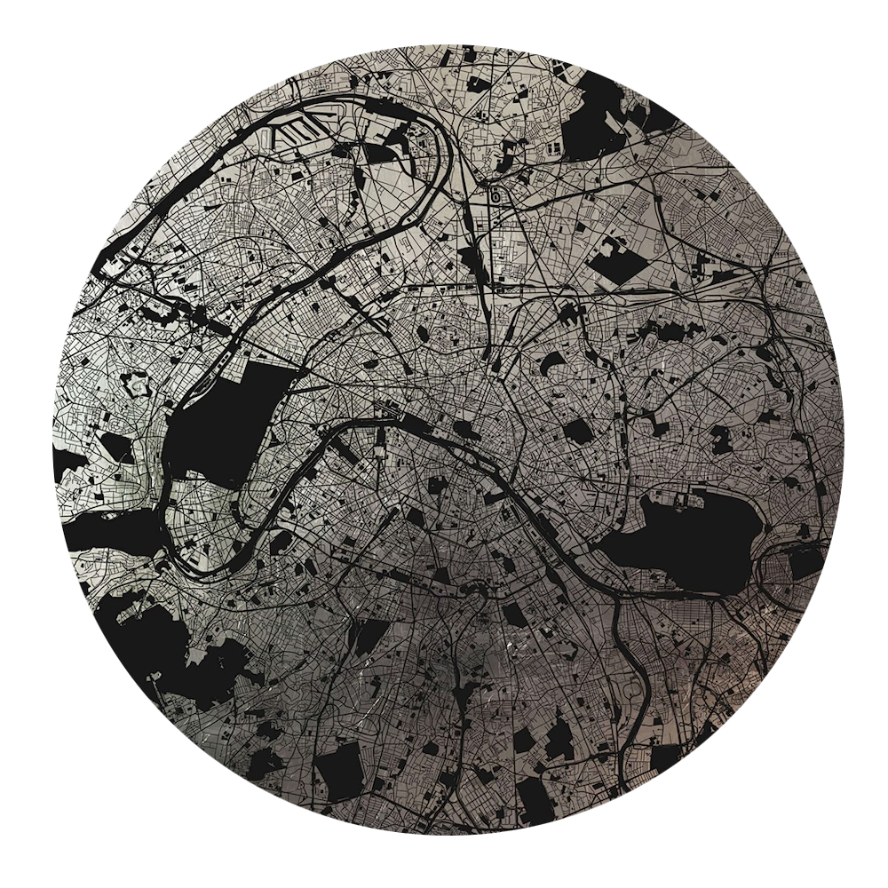 Mappa Mundi Paris (Black On Silver)