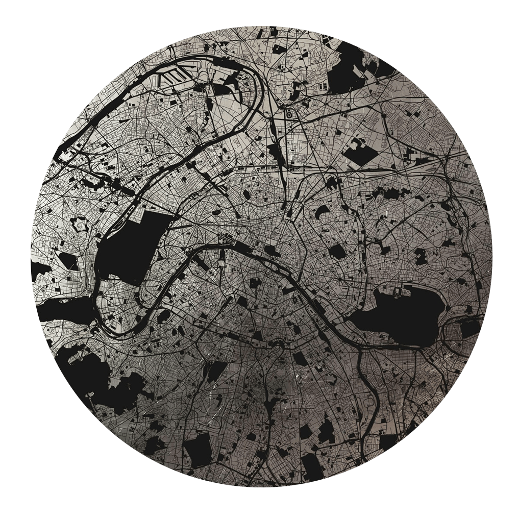 Mappa Mundi Paris (Black On Silver)