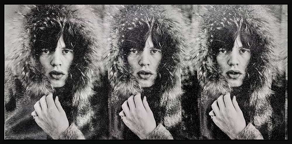 Mick Jagger Triptych, 2023 Stones White