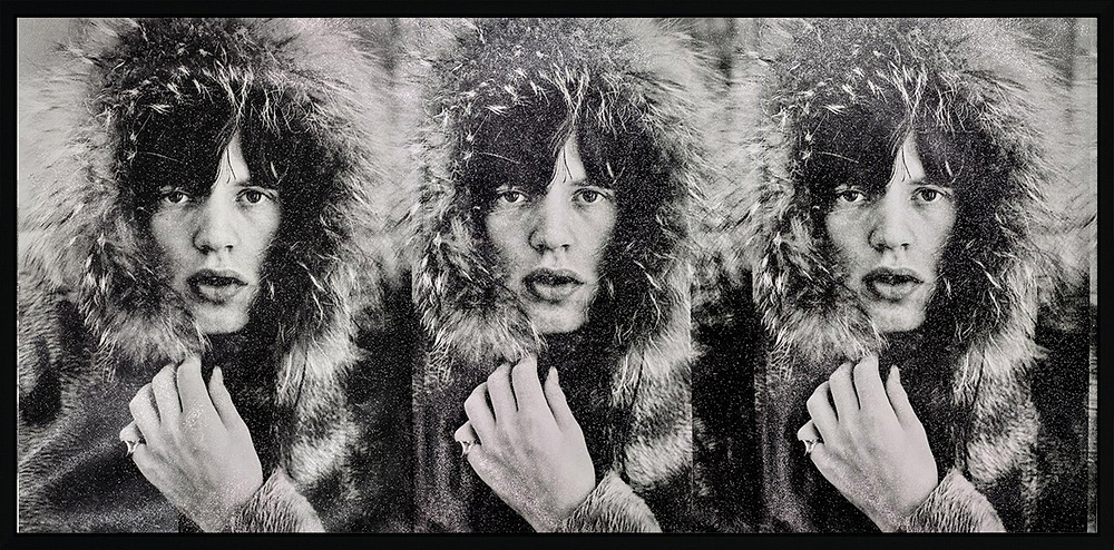 Mick Jagger Triptych, 2023 Stones White