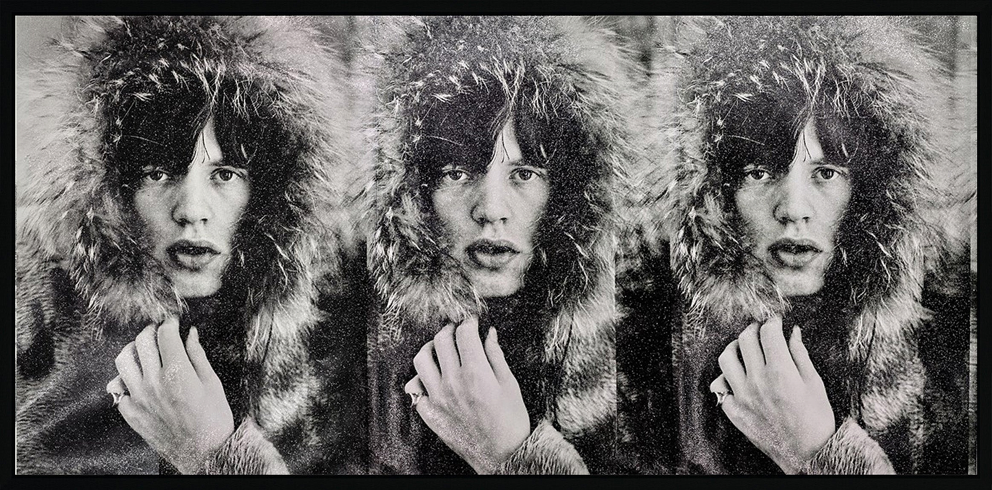 Mick Jagger Triptych, 2023 Stones White
