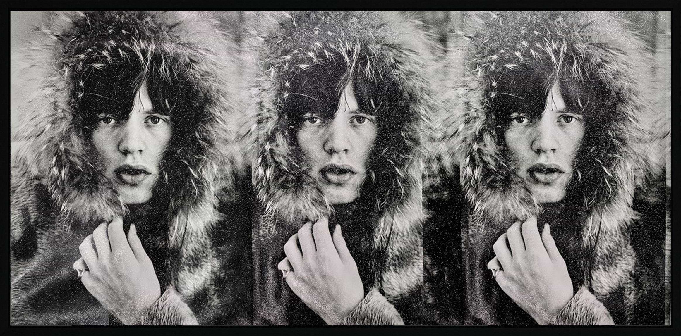 Mick Jagger Triptych, 2023 Stones White