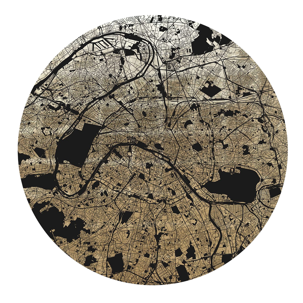 Mappa Mundi Paris (Black On Gold)