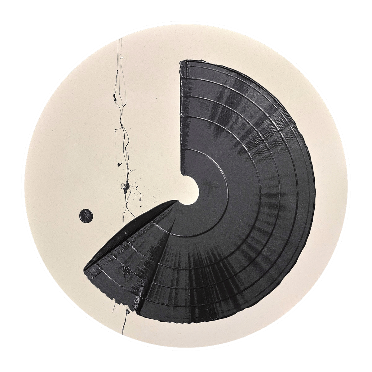 Large Brushstroke Circle Black