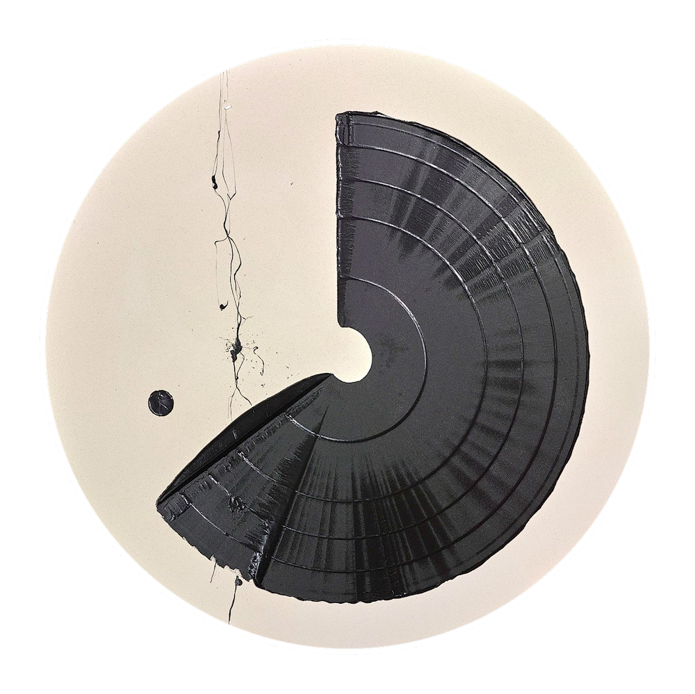 Large Brushstroke Circle Black
