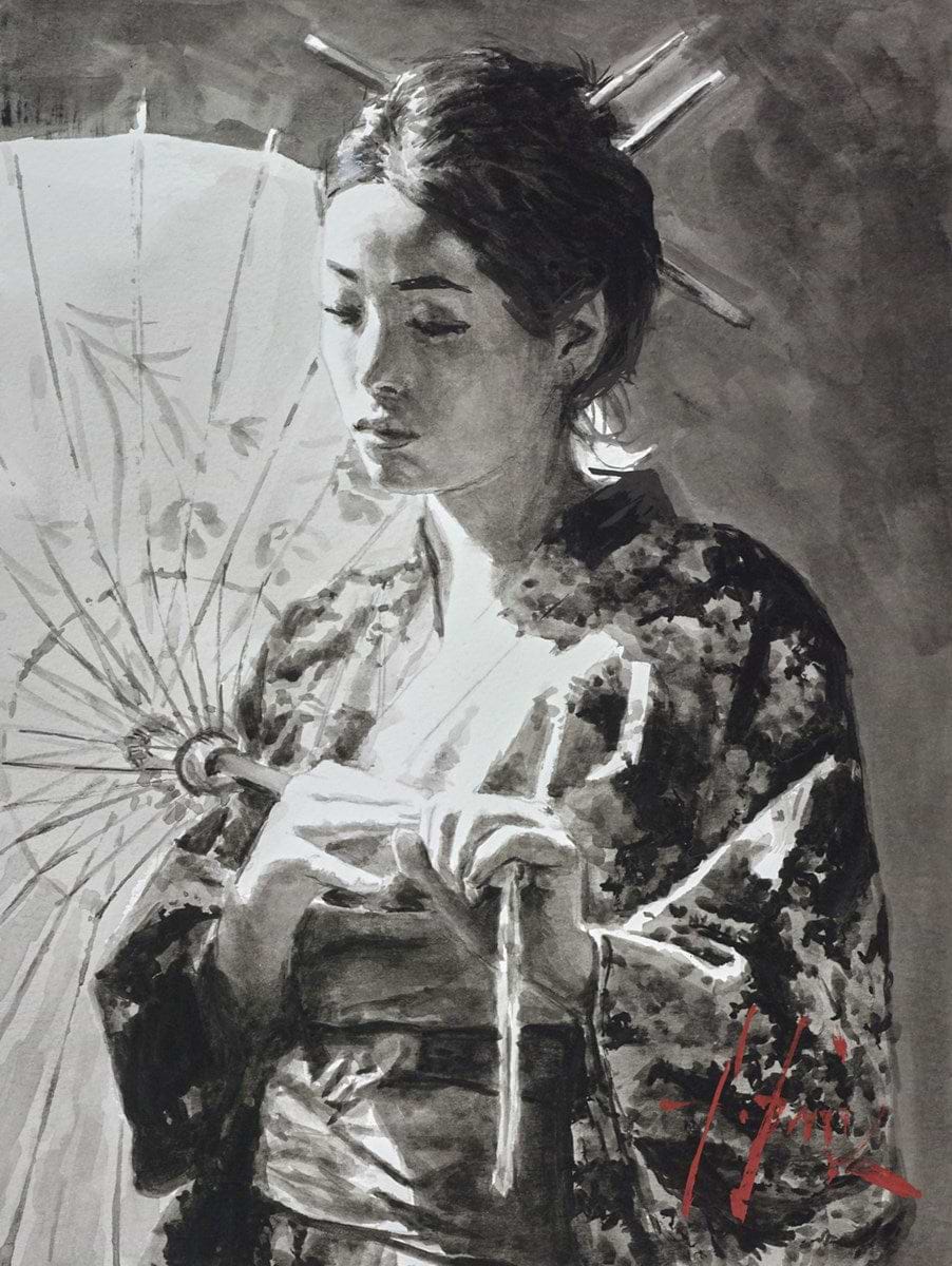 Michiko with Red Umbrella