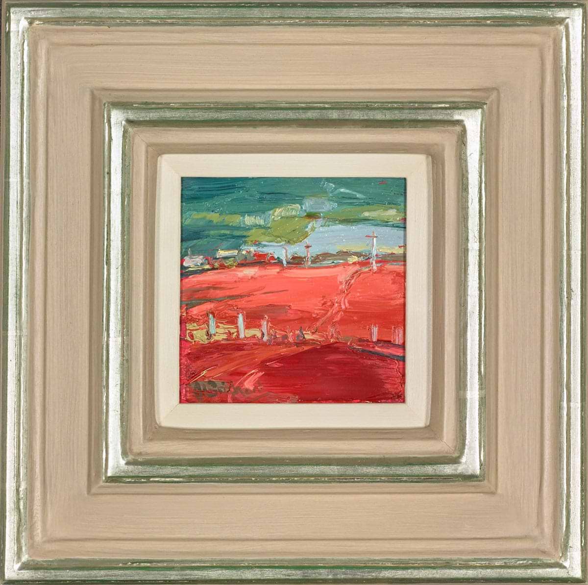 Path across red fields , Perthshire