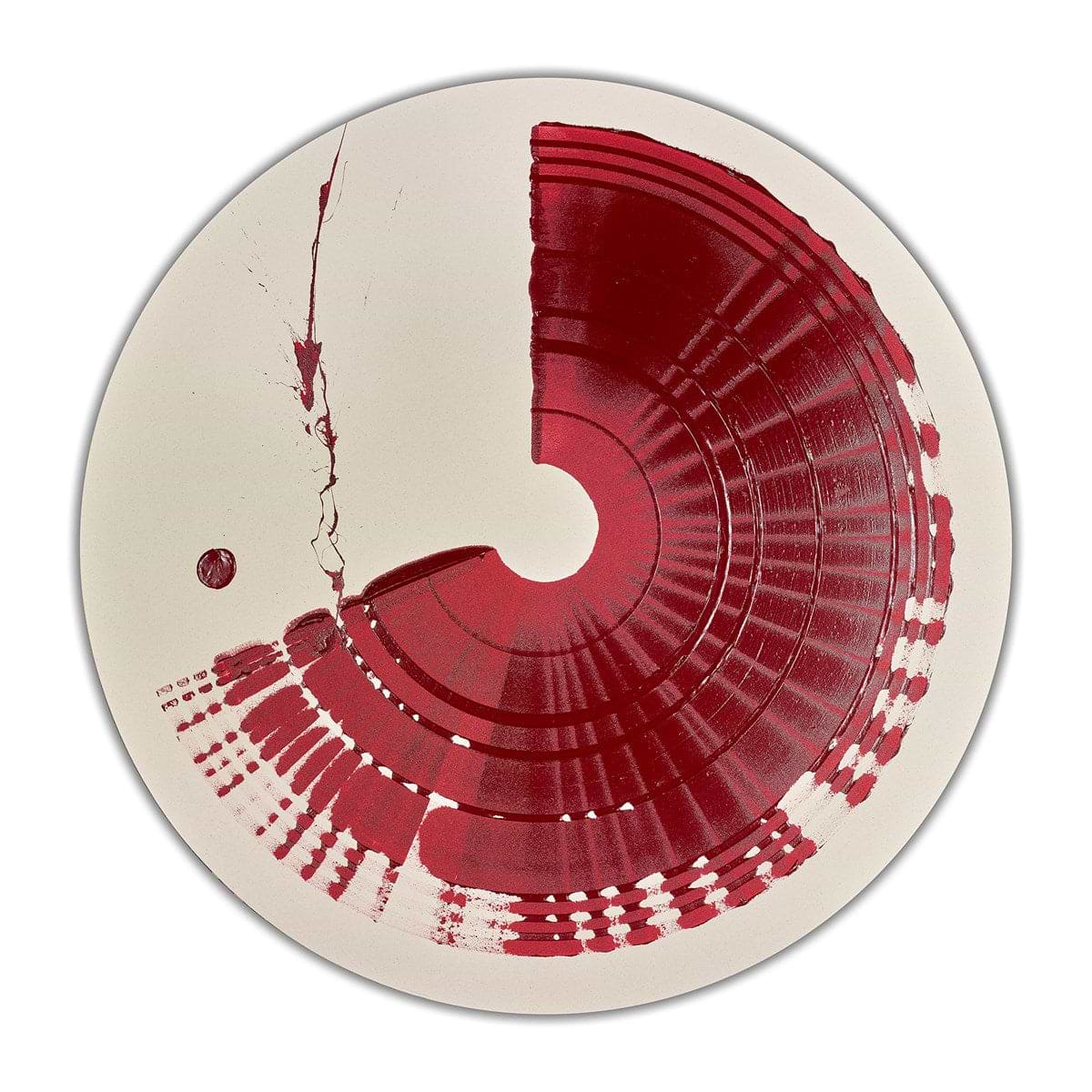 Large Brushstroke Circle Crimson II