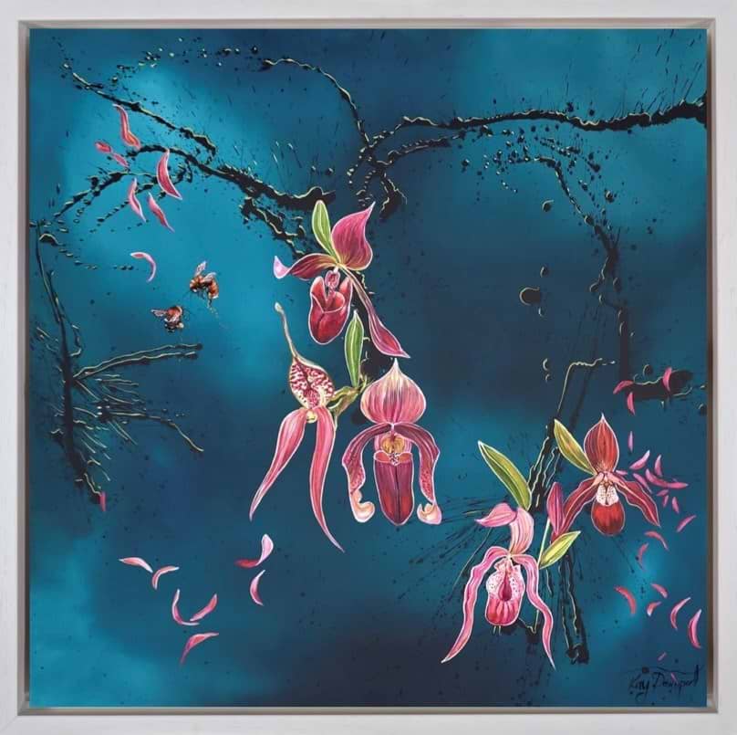 Bees and Orchids (Framed)