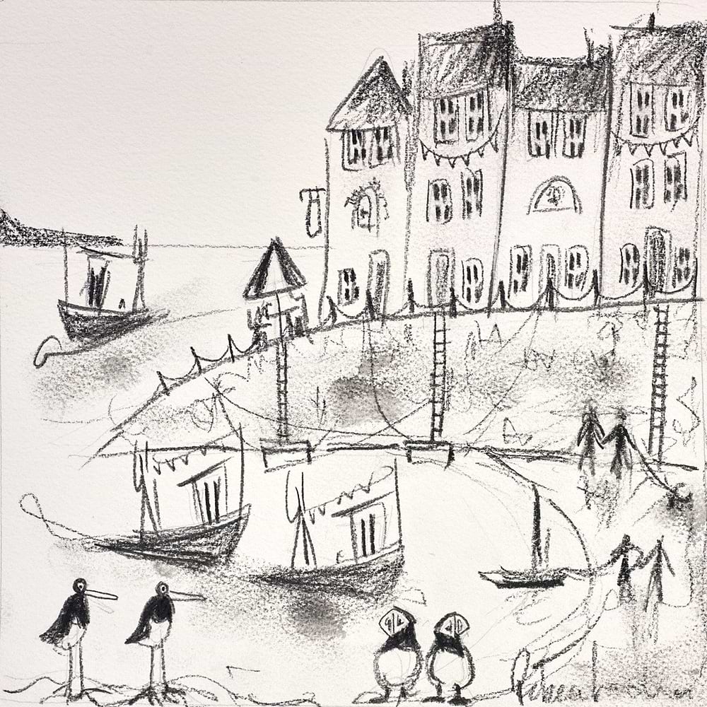Relaxing at the Harbour II (sketch)