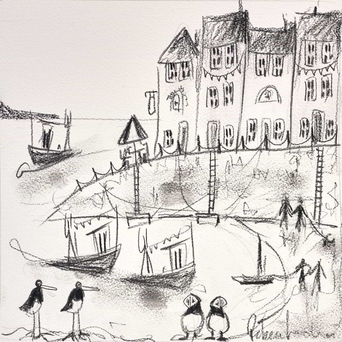 Relaxing at the Harbour II (sketch)