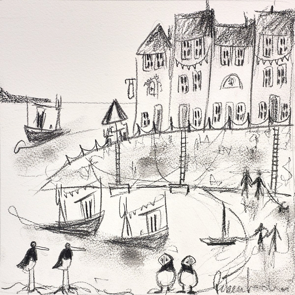 Relaxing at the Harbour II (sketch)