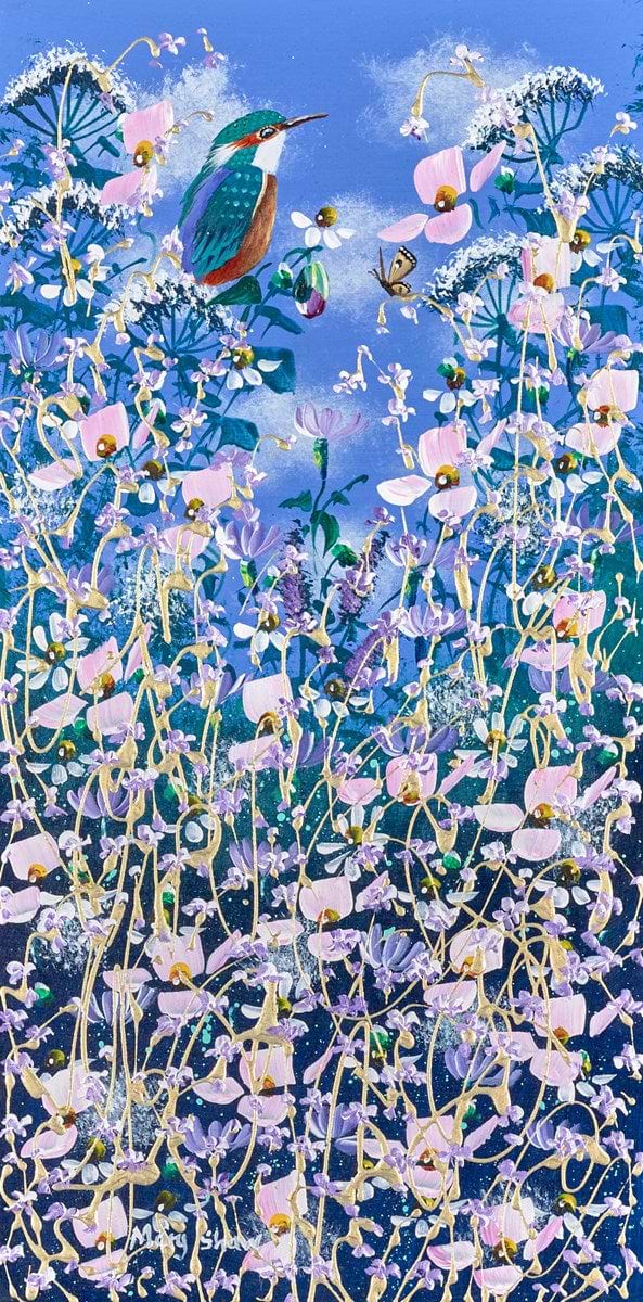 Kingfisher and Summer Florals III