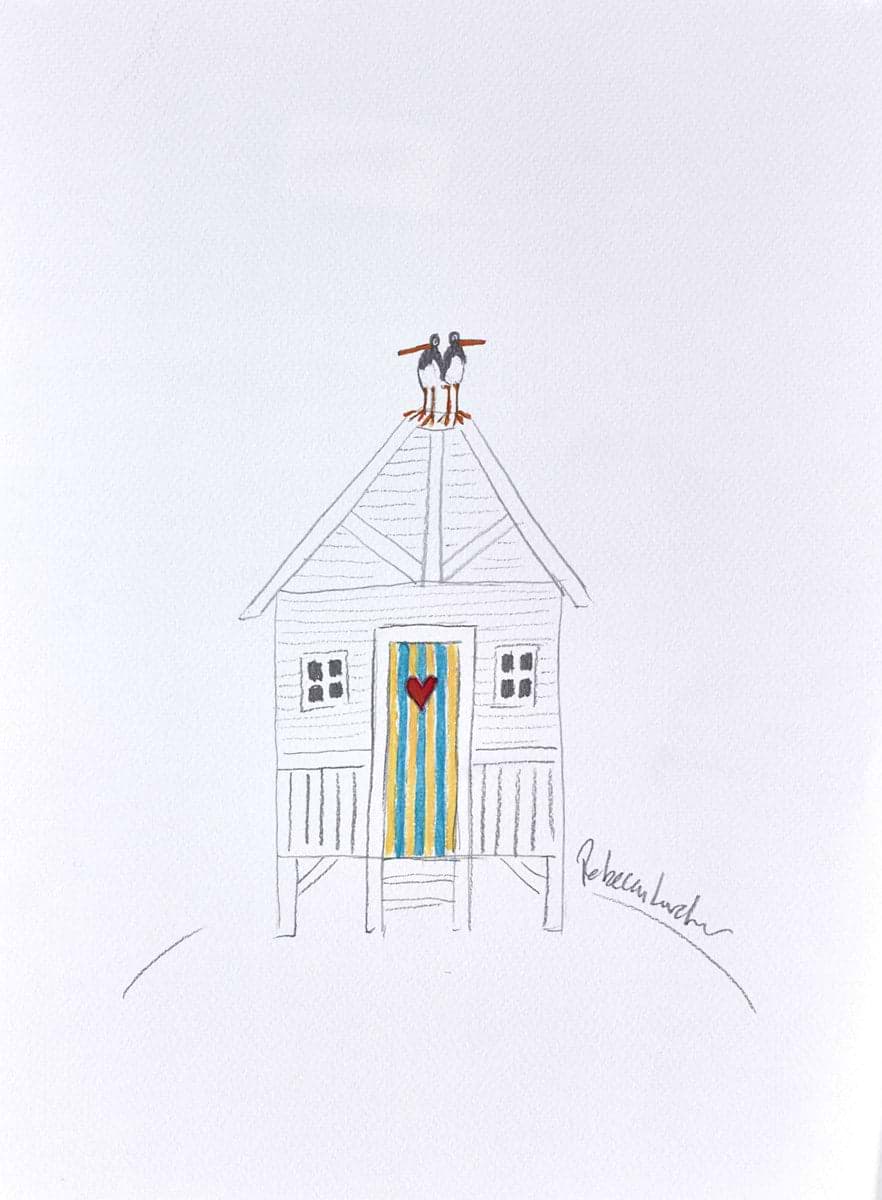 Seagulls on a Beach Hut (sketch)