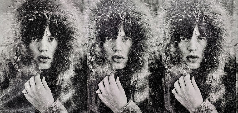 Mick Jagger Triptych, 2023 Stones White