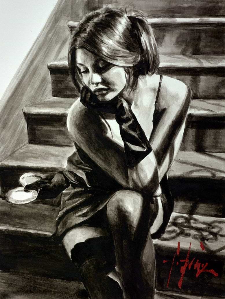 Saba on the Stairs
