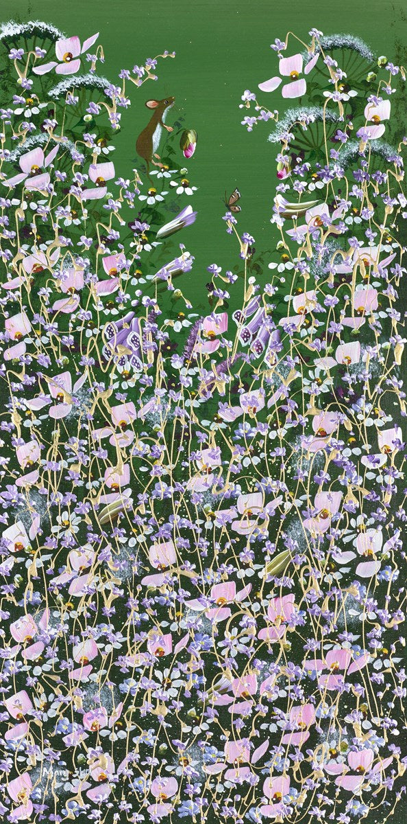 Fieldmouse and Florals at Night III