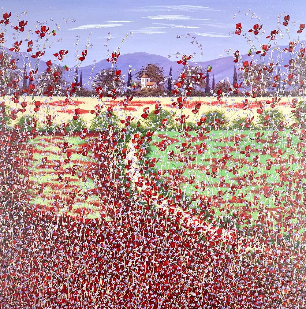 Poppies and Bluebells VI