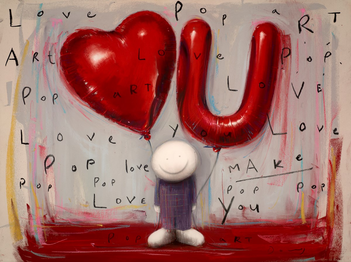 カラフルなポップアート作品 'Love' Millions And Billions | Doug Hyde – Clarendon Fine Art