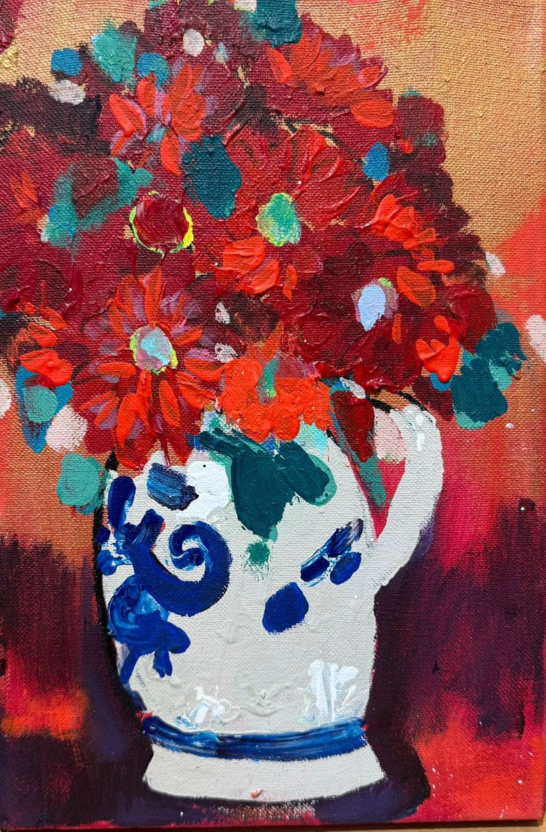 Dahlias In My Earthenware Jug | Michael F. Rumsby – Clarendon Fine Art