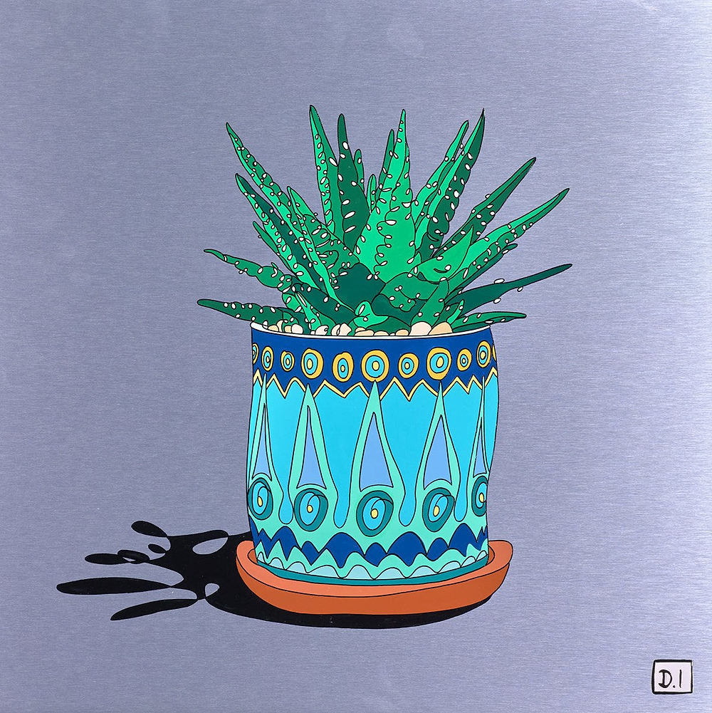 Succulent (turquoise pot)