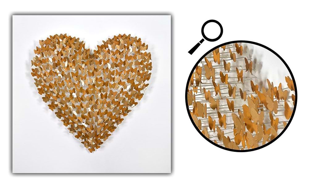 Butterfly Heart (Gold and Orange)