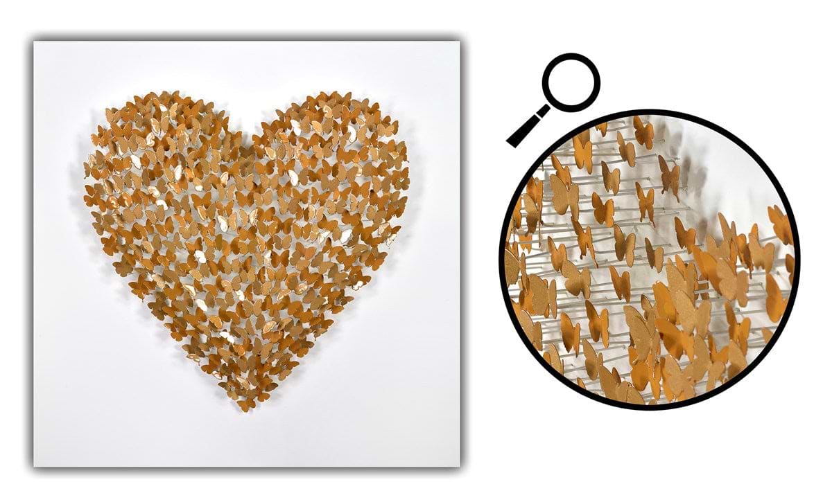 Butterfly Heart (Gold and Orange)