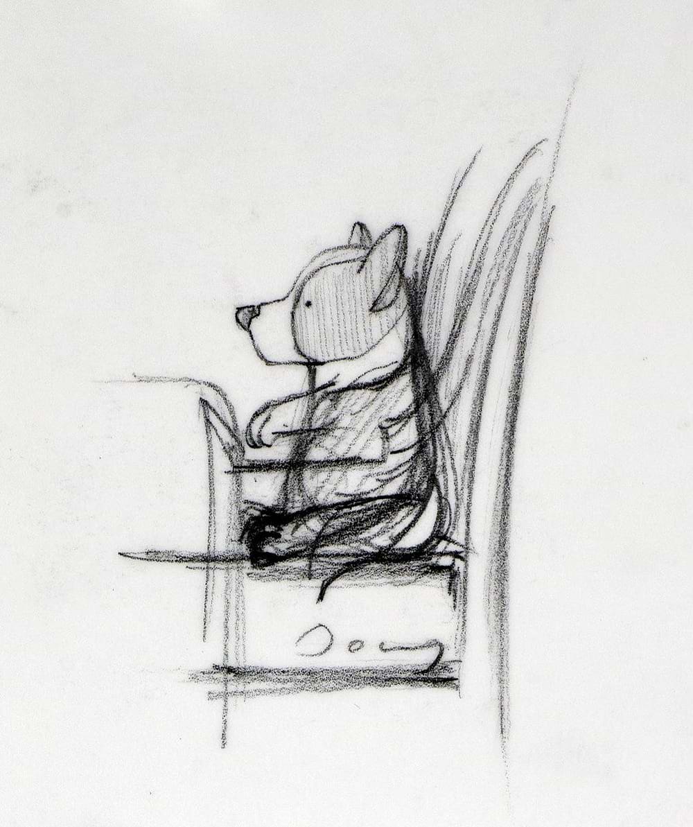 Garden Party Corgi Seated Study