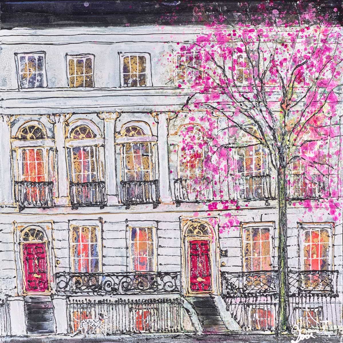 A Pink Snowy Night