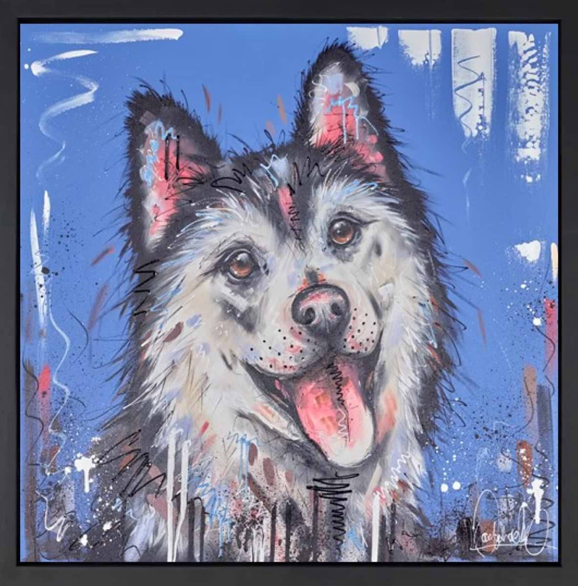 Happy Husky (Framed)