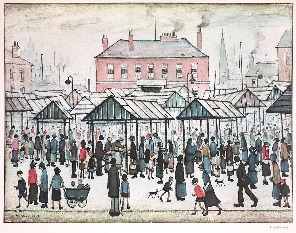 Market Scene in a Northern Town -/750