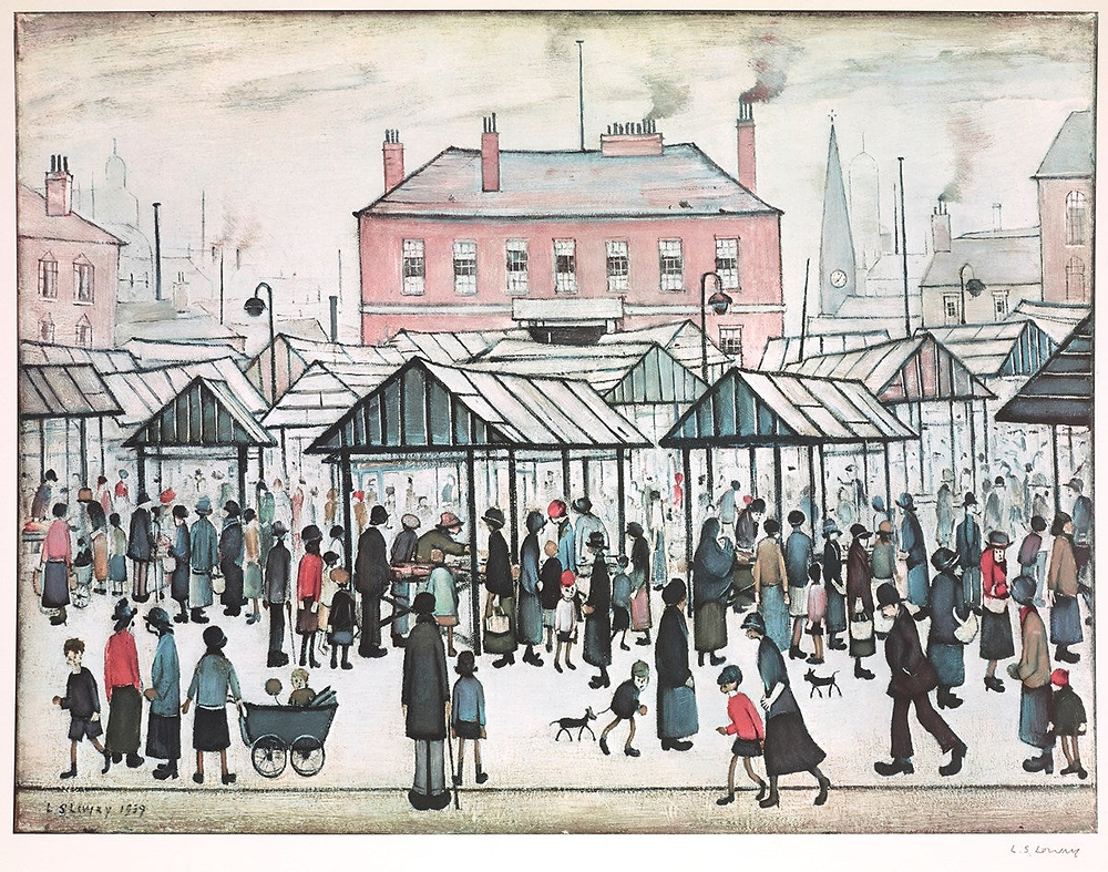 Market Scene in a Northern Town -/750