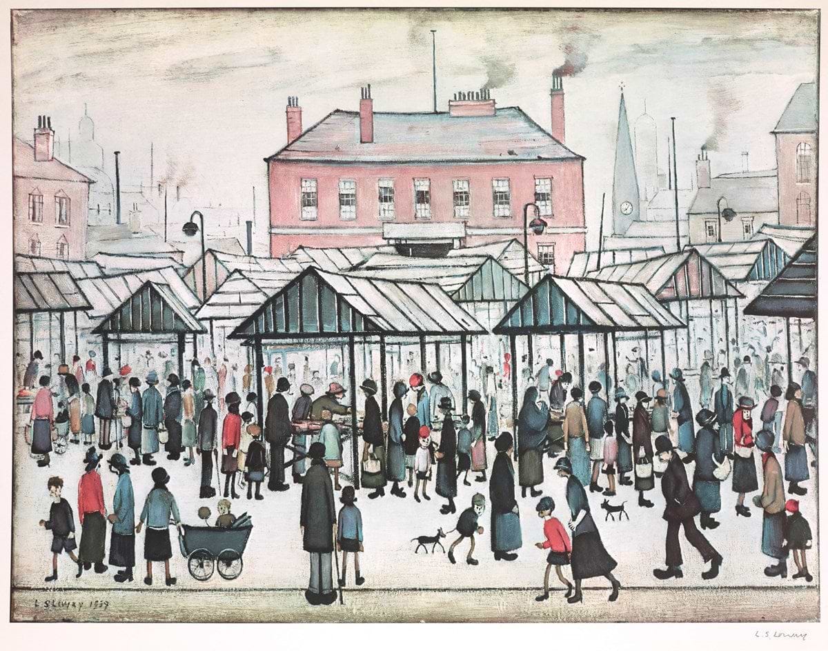 Market Scene in a Northern Town -/750