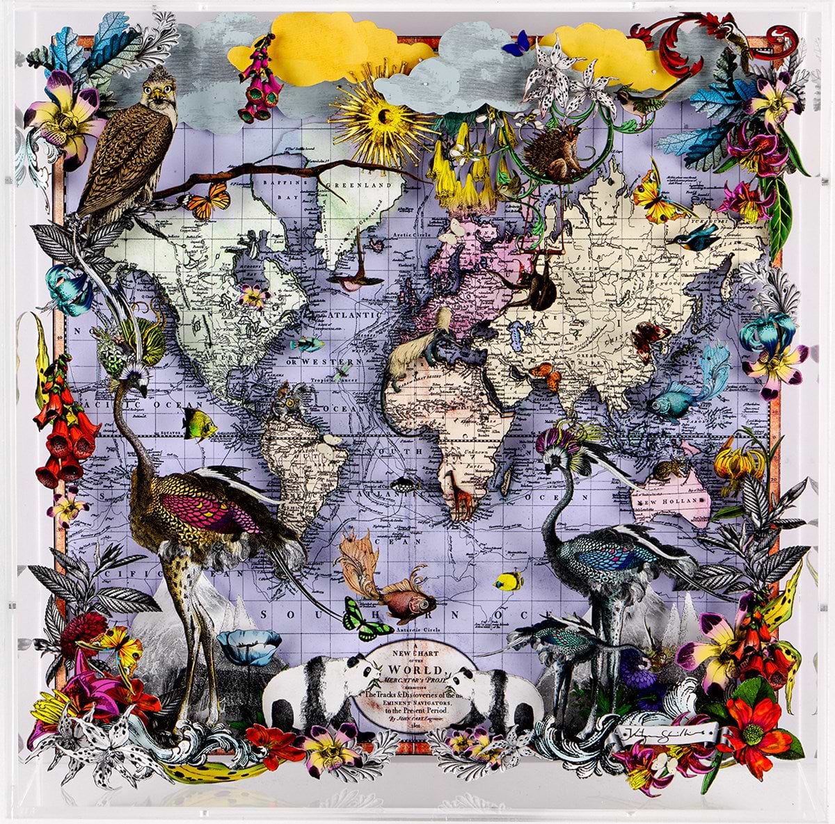 Navigators Floating Map - Ostrich Discoveries of the world