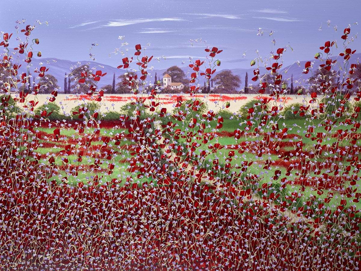 Poppies and Bluebells II
