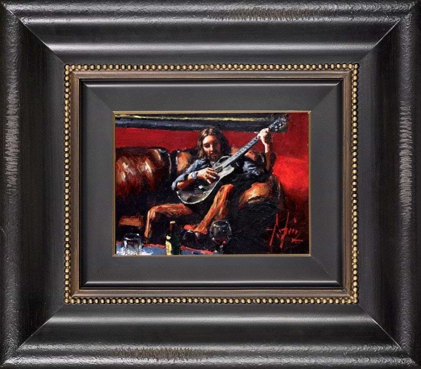 Self Portrait with Guitar (Framed)