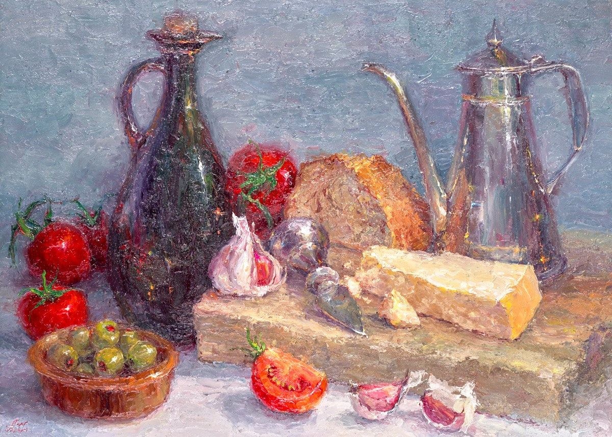 Still Life with Parmesan and Olives I