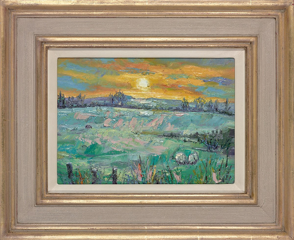 Sheep in Winter Fields