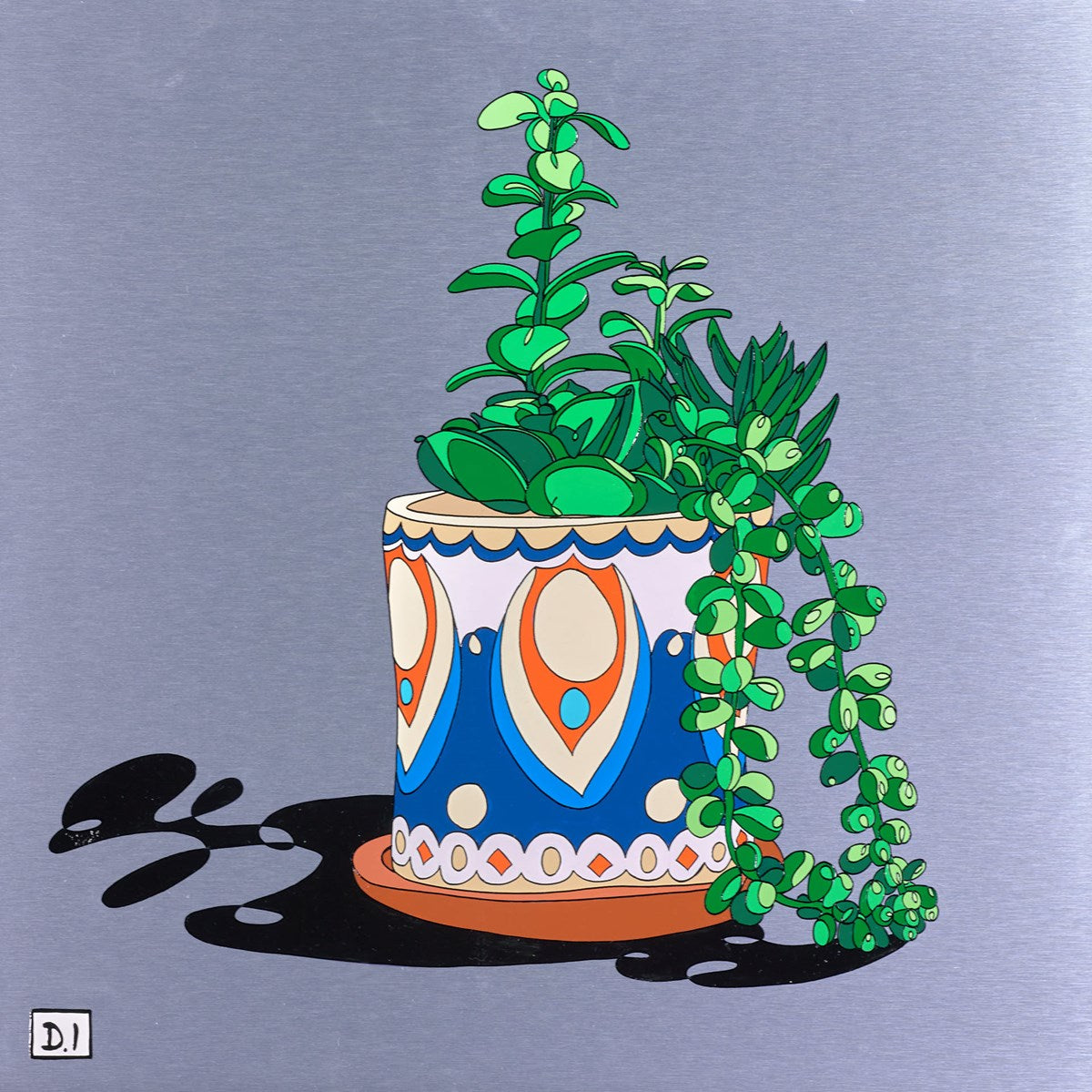Succulent (blue pot)