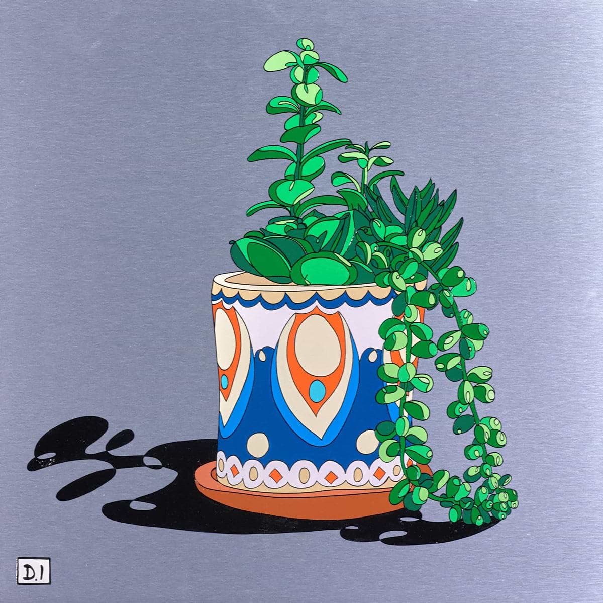 Succulent (blue pot)