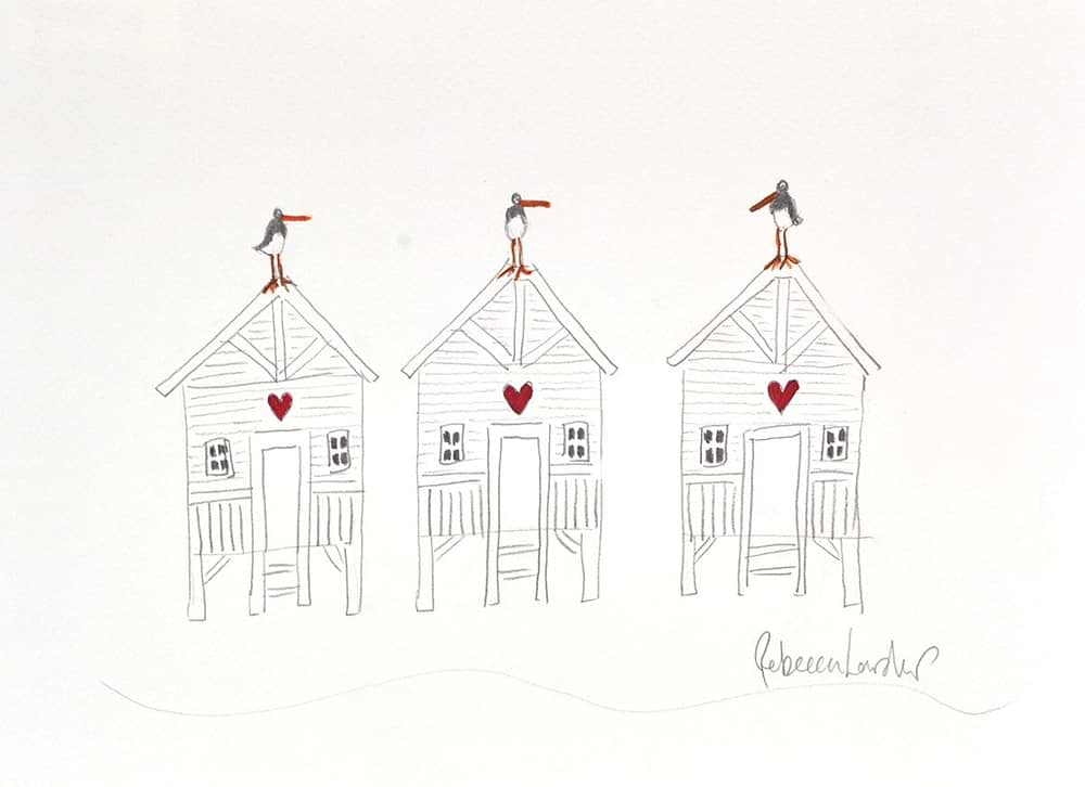 Three Beach Huts (sketch)